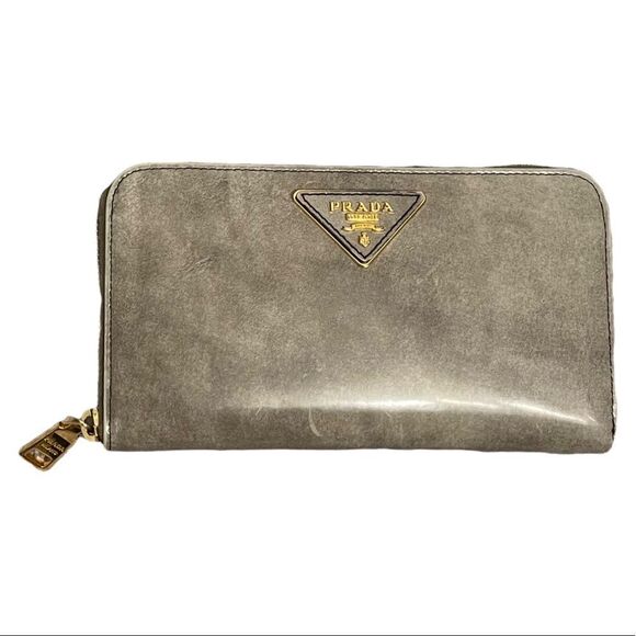 Prada Continental Zip Around Wallet Gray Authentic - Picture 13 of 13